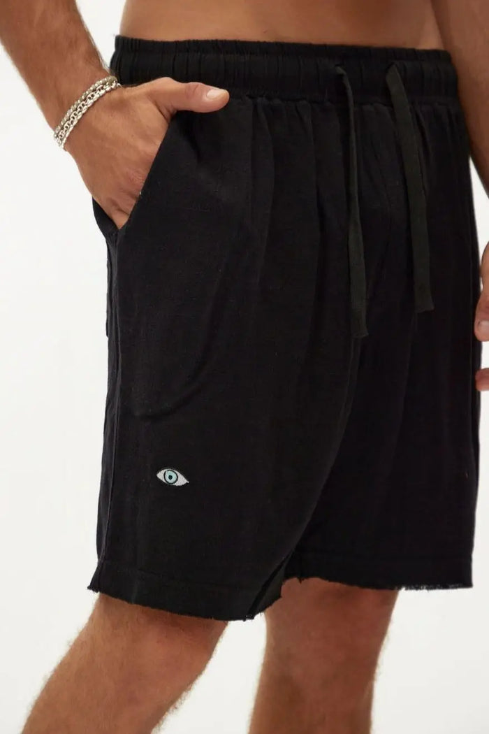 Soft Linen Bermuda Shorts — Black TFU-TFU shop