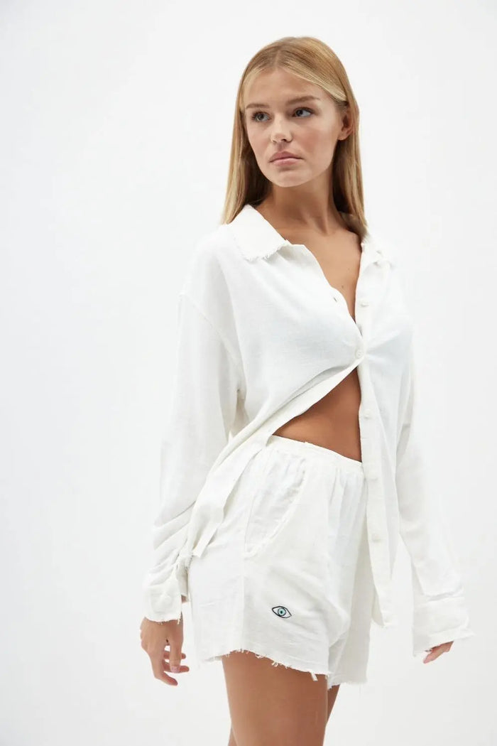 Soft Linen Shorts - White Cream TFU TFU HOME