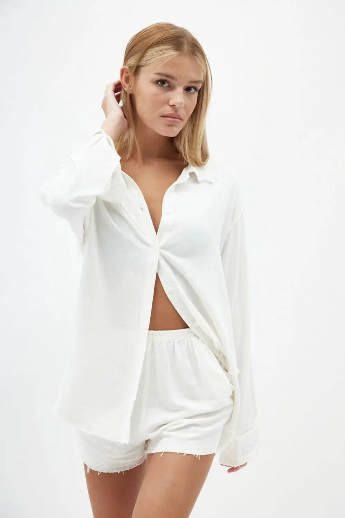 Soft Linen Shorts - White Cream TFU TFU HOME