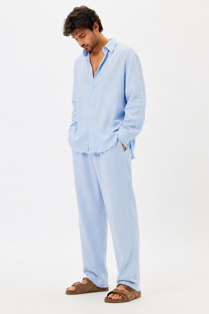 SOFT SL Linen Pants - Sky Blue