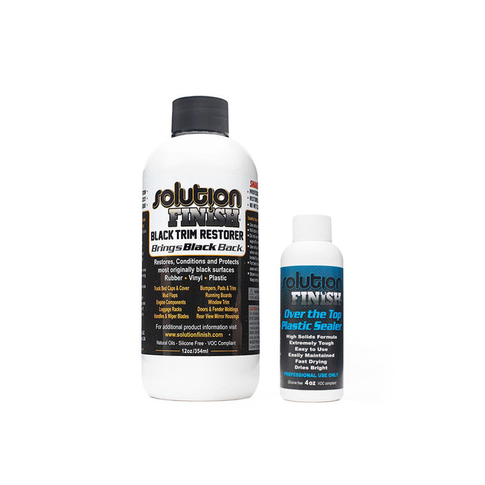 Solution Finish Black Trim Restorer + Over the Top Plastic Sealer Combo