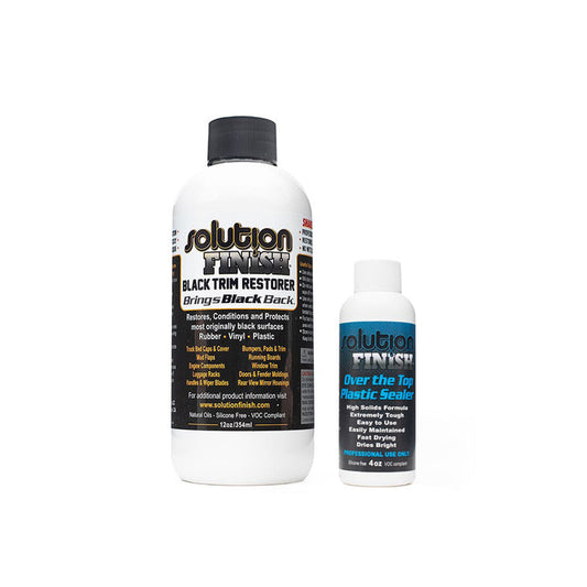 Solution Finish Black Trim Restorer + Over the Top Plastic Sealer Combo
