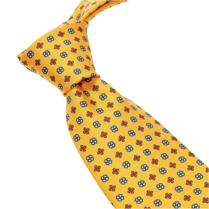 Sovereign Grade Amber Hopsack Floral Tie - 150 cm
