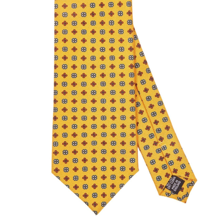 Sovereign Grade Amber Hopsack Floral Tie - 150 cm