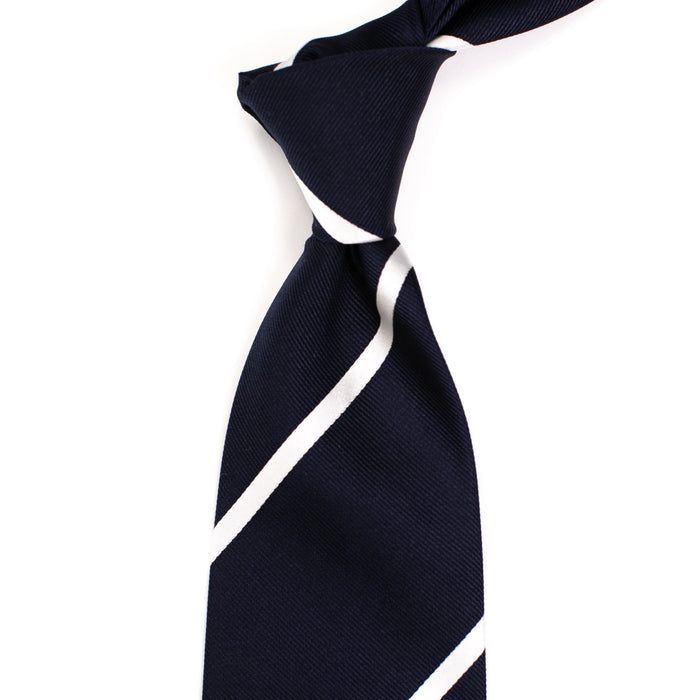 Sovereign Grade Navy White Narrow Rep Tie - 150 cm