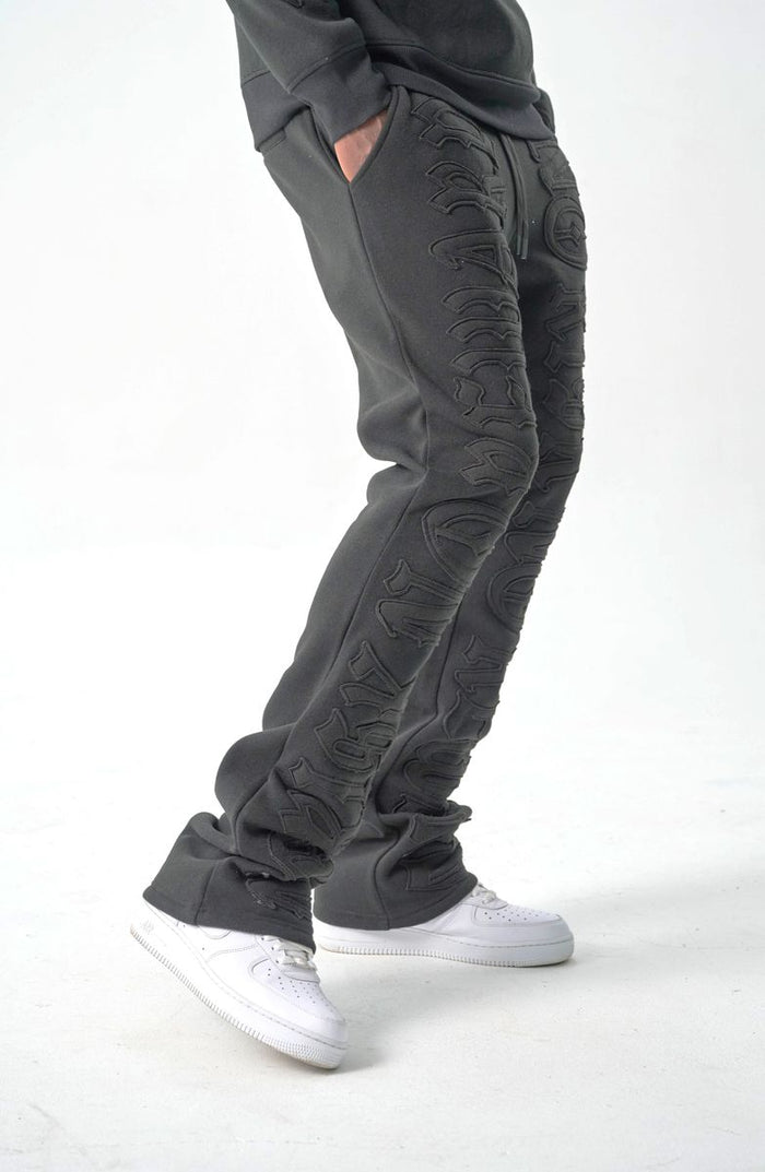 SPARK "NO RISK NO REWARD" FLEECE STACKED PANTS - S5301 - /BLACK