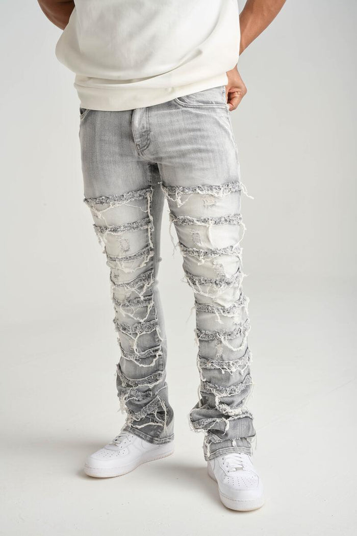 SPARK PREMIUM DENIM STACKED JEANS - S3016 - GRAY