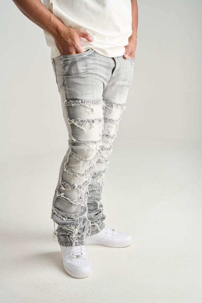 SPARK PREMIUM DENIM STACKED JEANS - S3016 - GRAY