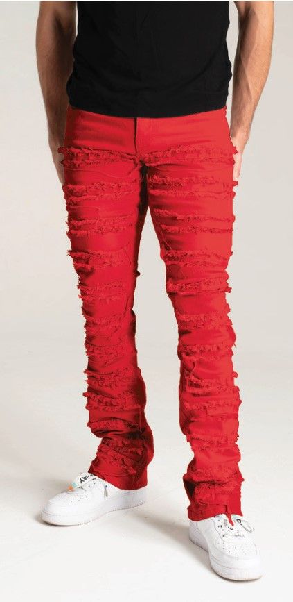 SPARK PREMIUM TWILL STACKED JEANS - S3016T - RED