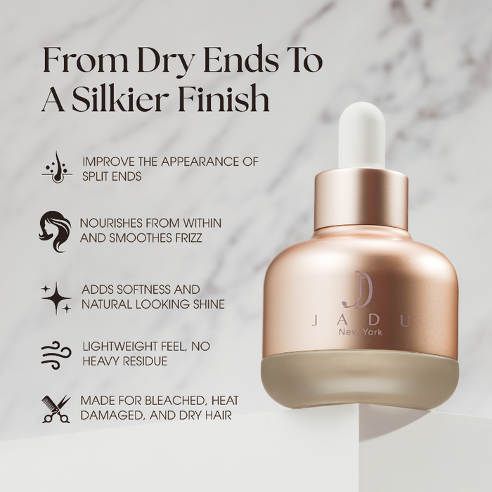 Improve the appearance of split ends. Smoothes frizz, no residue, made for bleached, heat damaged, and dry hair