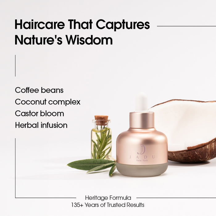 Split ends hair oil with coconut, castor, coffee and herbal ingredients.