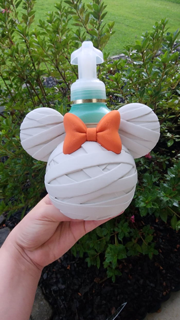 *STL /3MF FILE ONLY*Halloween Mouse with Bow Mummy Bath & Body Foam Soap Holder Digital File