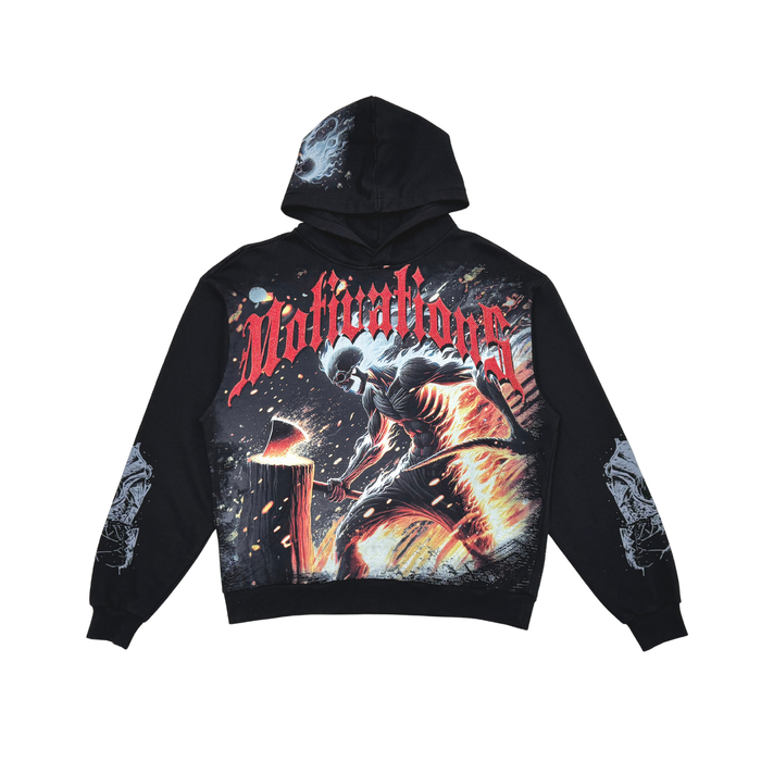 STRAY ONLY THE STRONG PULLOVER HOODIE - ST1519 - BLACK