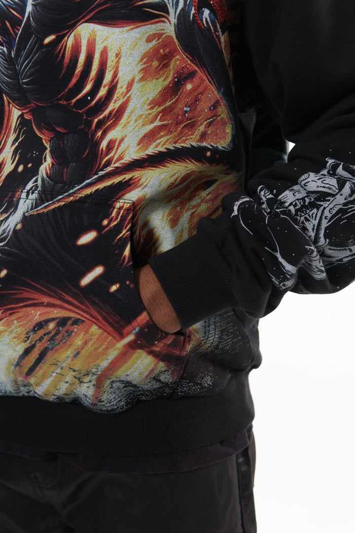 STRAY ONLY THE STRONG PULLOVER HOODIE - ST1519 - BLACK