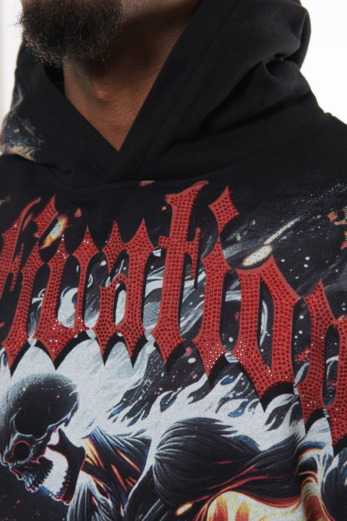 STRAY ONLY THE STRONG PULLOVER HOODIE - ST1519 - BLACK