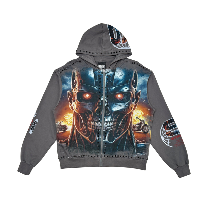 STRAY ZIPUP HOODIE - ST1542-CHARCOAL