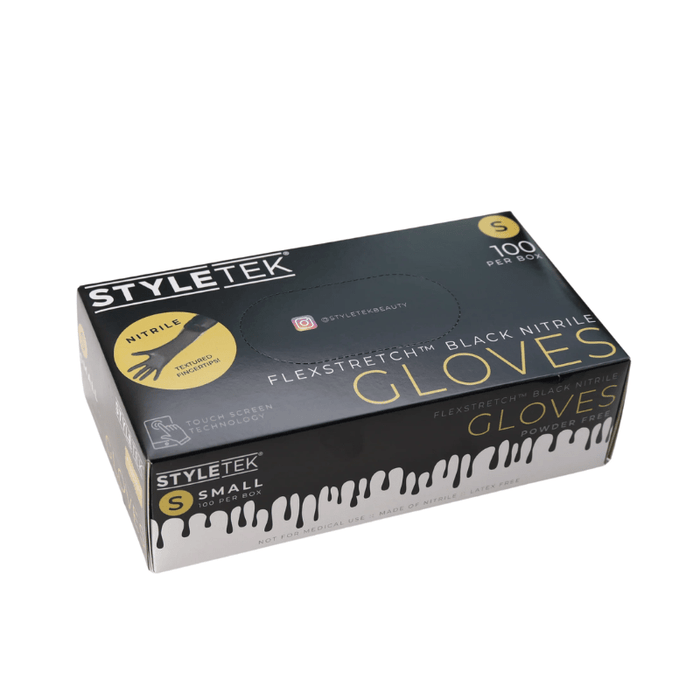 Styletek Black Nitrile Gloves 100pk (Runway) - Styletek | Available at Studio 360 Salon, Chatham, NJ