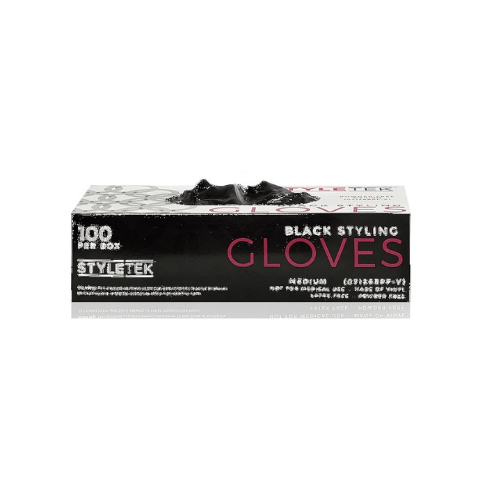 Styletek Black Powder Free Gloves 100ct (Runway) - Styletek | Available at Studio 360 Salon, Chatham, NJ