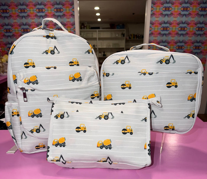 Sugar Bee Construction on Grey - Pencil Bag