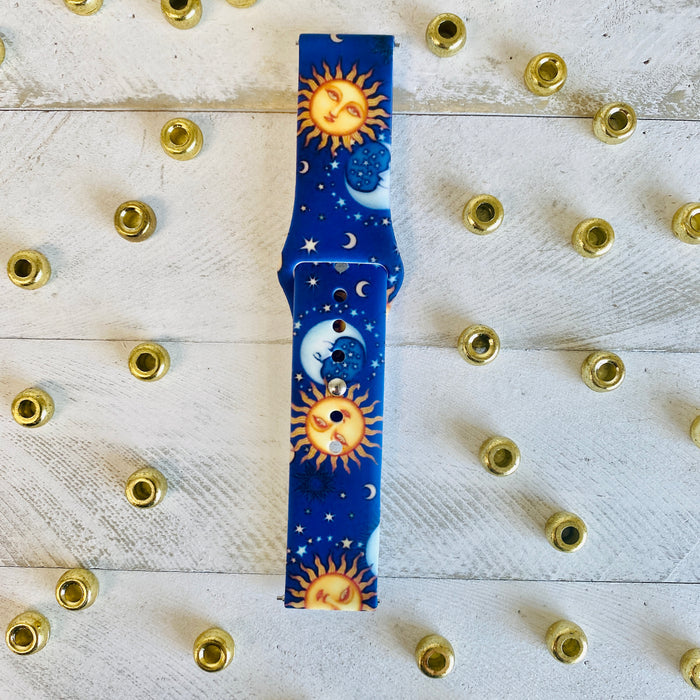 Sun,Moon,Stars Print Silicone Band For Samsung Watch