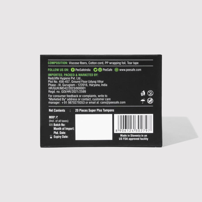 Pee Safe Tampons - Super Plus (20 Tampons) *