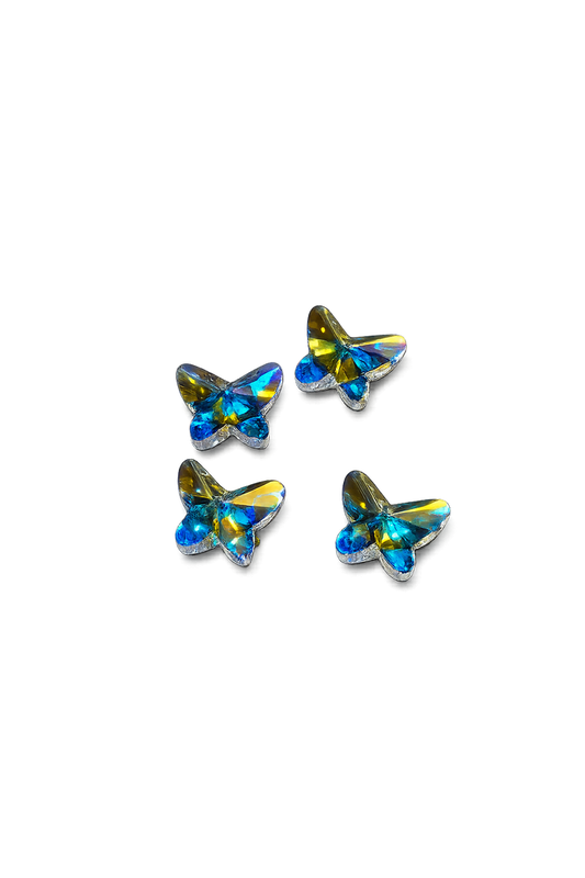 Swarovski Nail Art AB Butterfly Crystals 4pcs
