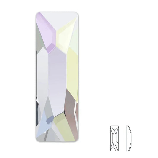 Swarovski Nail Art AB Cosmic Baguette Crystals 4pcs