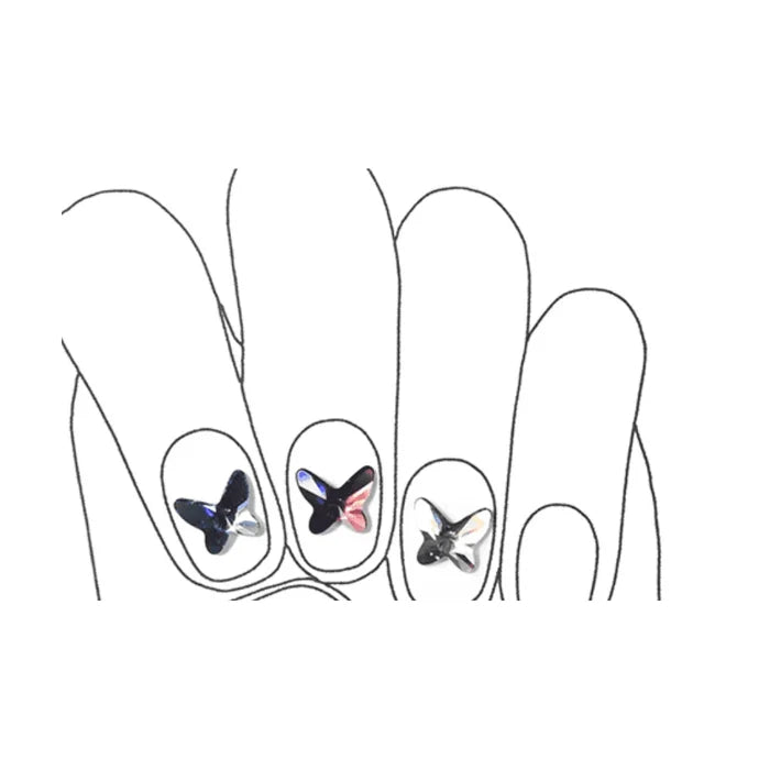 Swarovski Nail Art Clear Butterfly Crystals 5pk