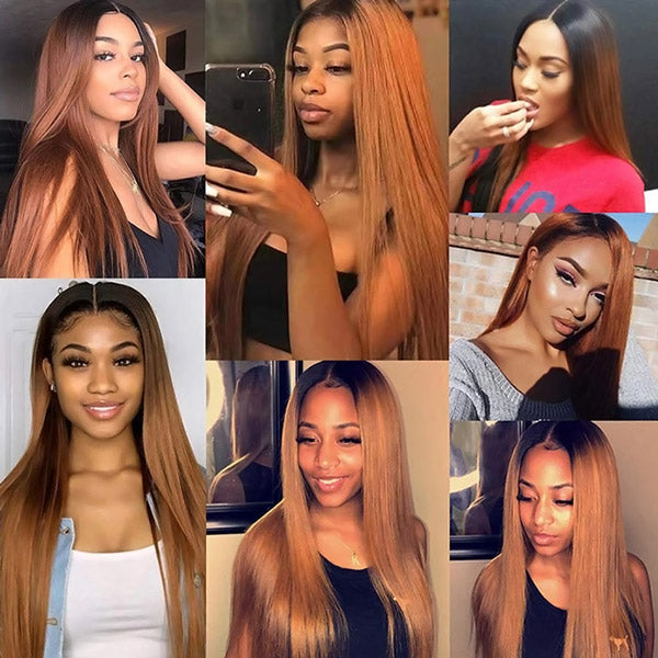 t1b/30 silky straight human hair bundles with 4x4 lace closure for instant length