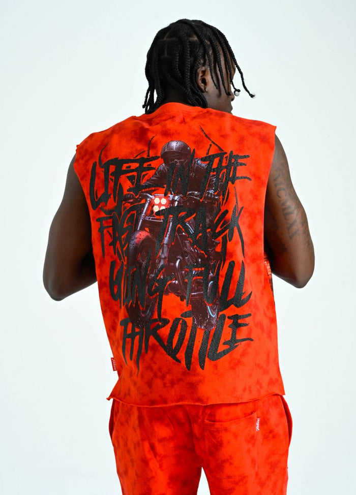 TAKER FULL THROTTLE SLEEVELESS SHORT SET - T5227 - RED
