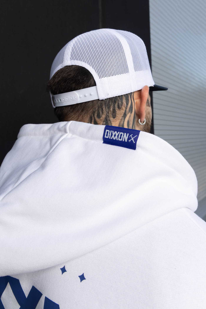 Tech Zip Up Hood - Blue/White
