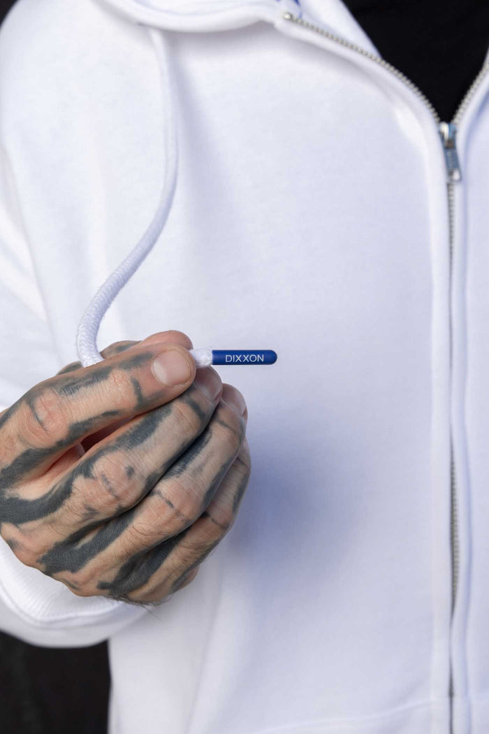 Tech Zip Up Hood - Blue/White