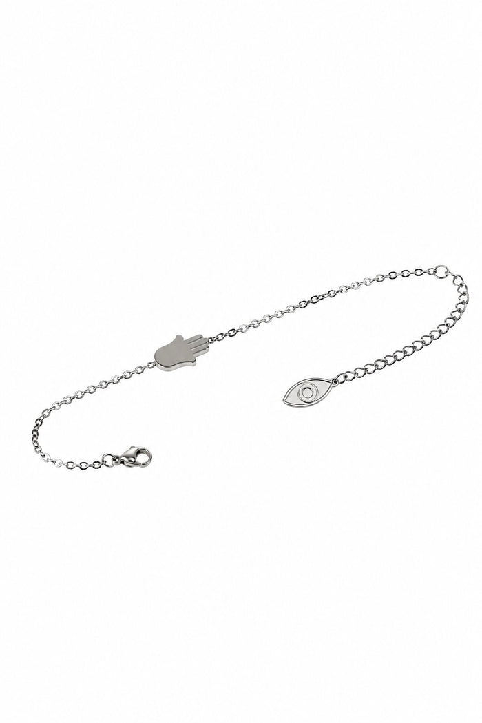 TFU TFU Hamsa Bracelet – White Gold Plated Stainless Steel