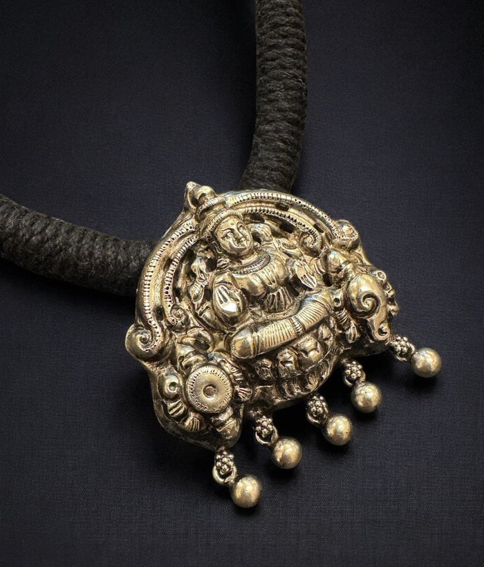The Amala Lakshmi Nakshi Silver Thread Necklace