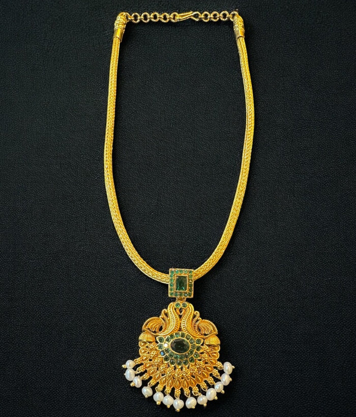 The Bhumija Nakshi Silver Peacock Necklace & Earrings