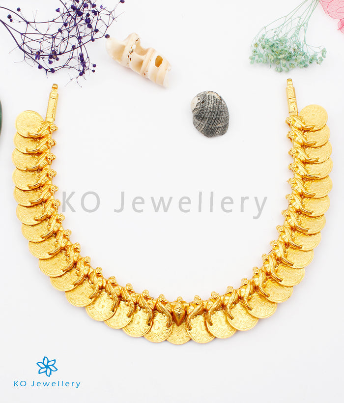 The Dharaa Antique Silver Reversible Kasumala Coin Necklace (Short)
