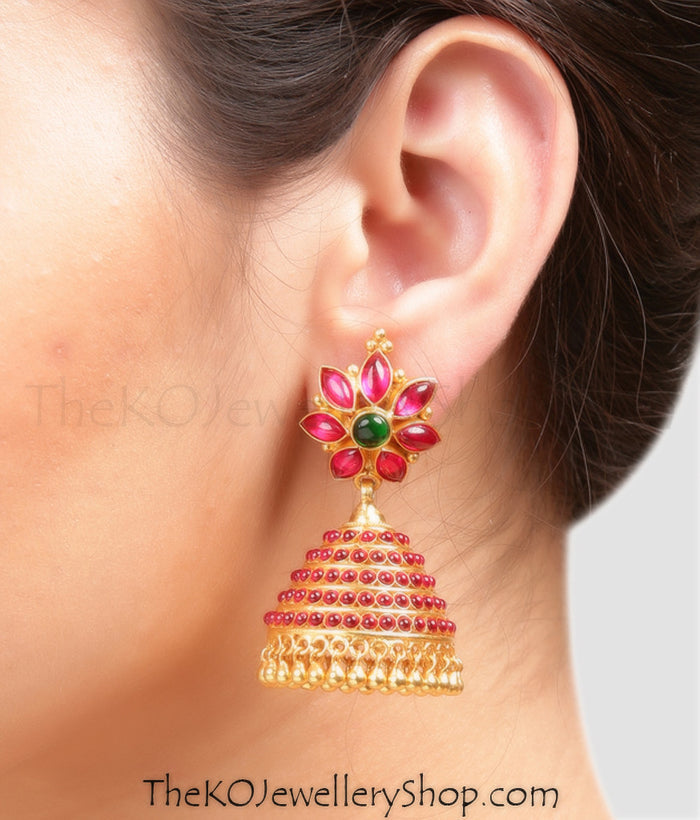 The Dyotis Silver Kempu Jhumka