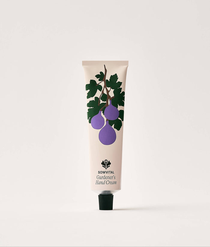 Fig Tree Hand Cream 75ml. Hand cream tube with fig design on a white background