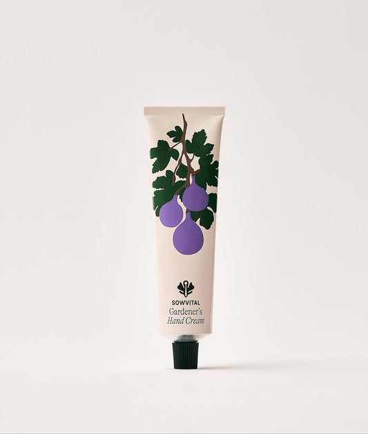 Fig Tree Hand Cream 75ml. Hand cream tube with fig design on a white background