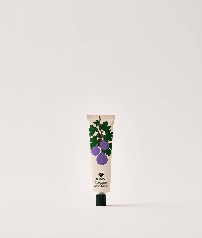 Fig Tree Hand Cream 20ml. Hand cream tube with fig design on a white background