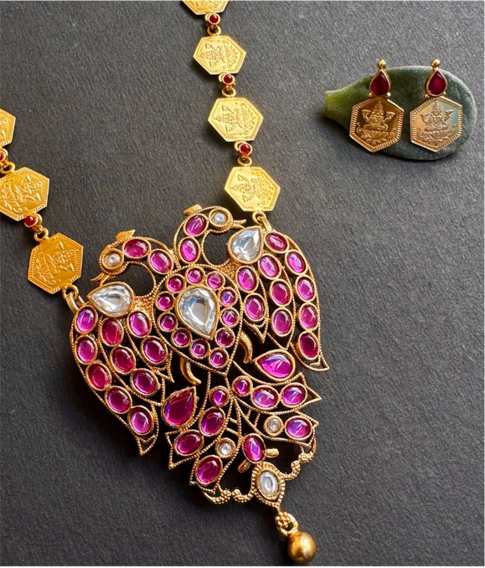 The Gandaberunda Polki Kasumala Necklace & Earrings