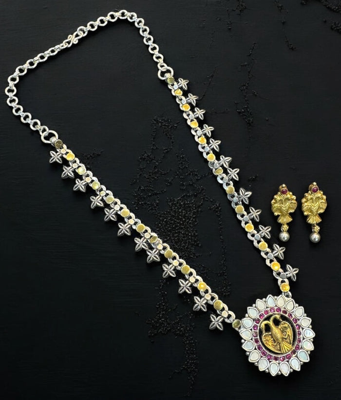 The Idika Silver Gandaberunda Necklace & Earrings