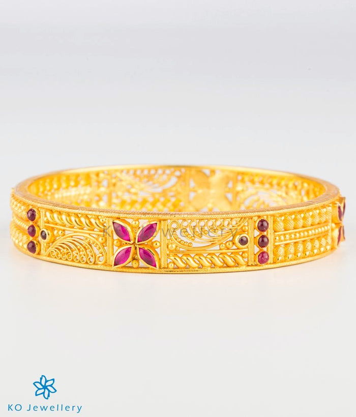 The Mithila Silver Kempu Bangle - Single (Size/2.2/2.4/2.6/2.8)