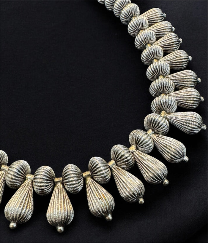 The Oorja Silver Beads Necklace