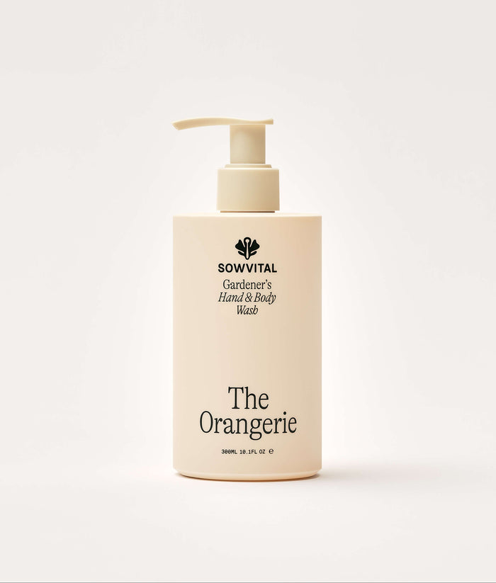 Sowvital 'The Orangerie' hand and body wash bottle on a white background