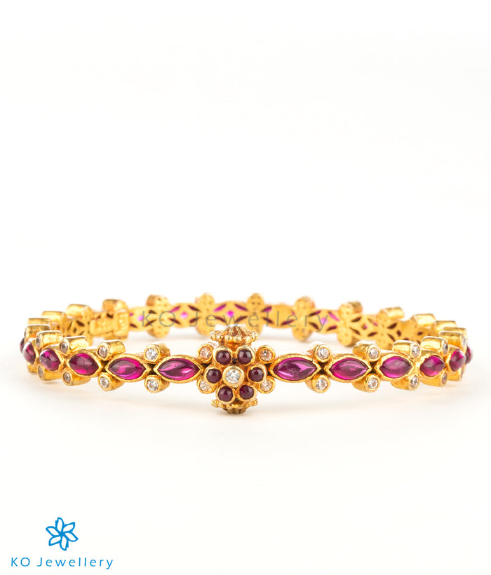 The Pauspa Silver Kemp Bracelet(Red/White/Size/2.2/2.4/2.6/2.8)