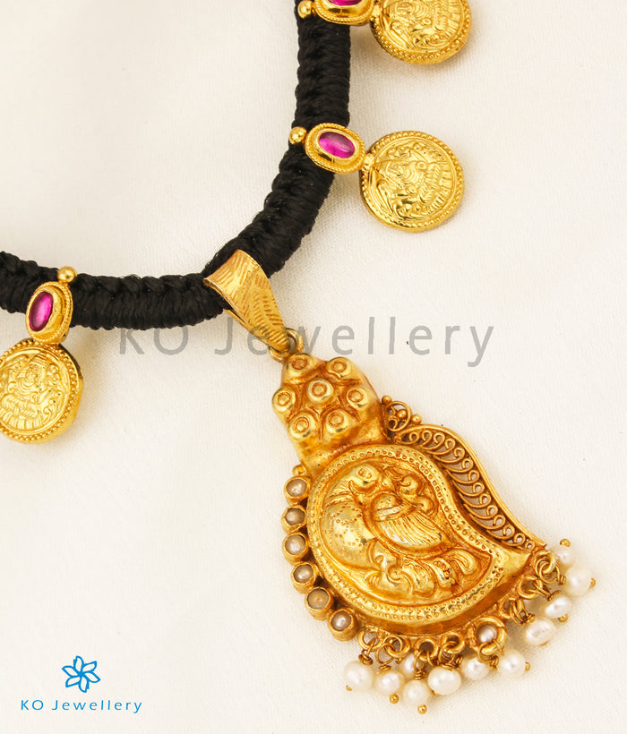 The Rajavi Silver Peacock  Thread Necklace