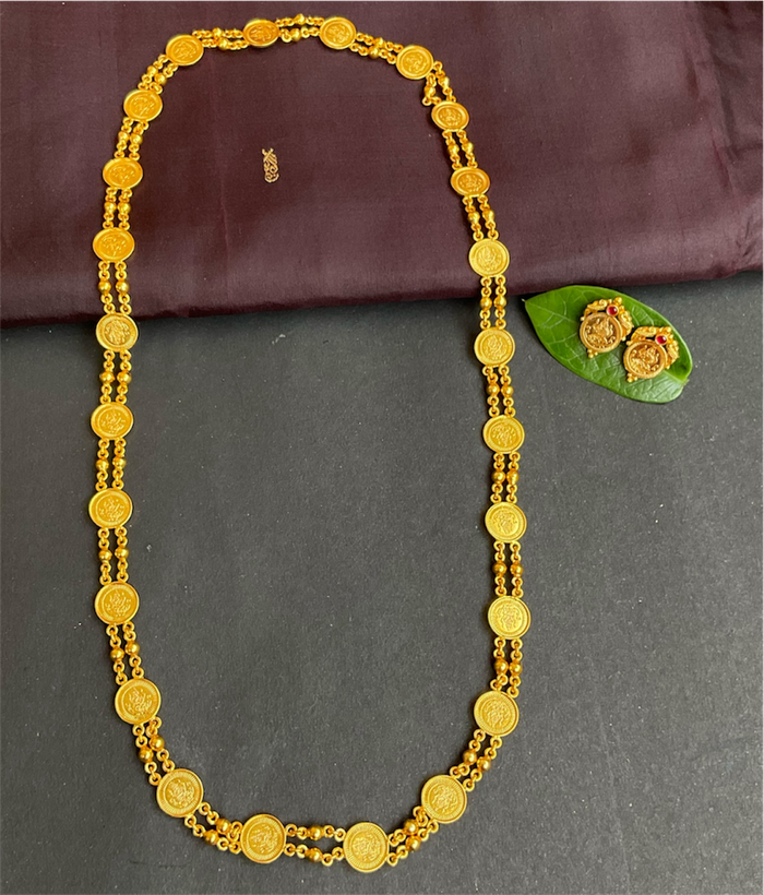 The Samriddhi Silver Lakshmi Kasumala Necklace & Earrings