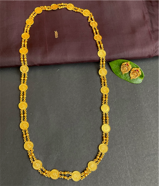 The Samriddhi Silver Lakshmi Kasumala Necklace & Earrings