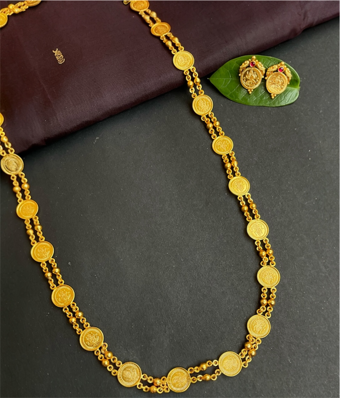 The Samriddhi Silver Lakshmi Kasumala Necklace & Earrings